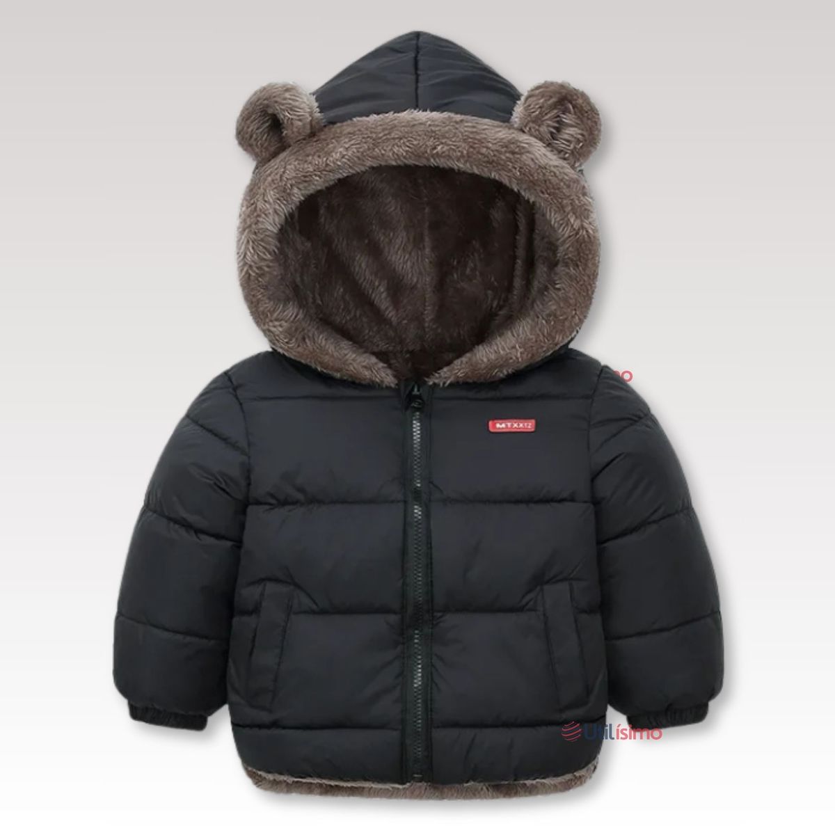 JUMP KIDS - Parka Con Capucha Manga Larga Niño Orejitas Negro