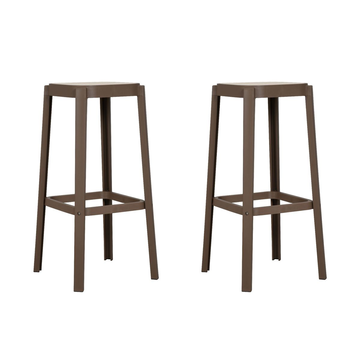 PLOS - Silla Piso Bar Taburete Pack X2 Aliano 75cm Plos Gris Taupe