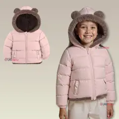 JUMP KIDS - Parka Con Capucha Manga Larga Niña Orejitas Rosa
