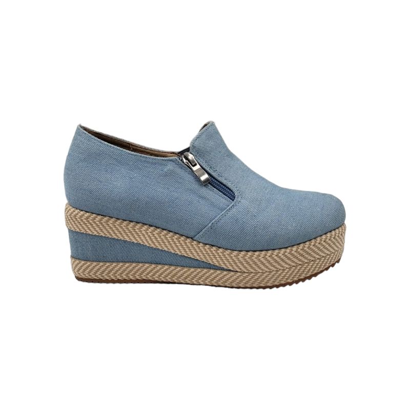HERIEL - Zapato Panchita Azul Plataforma