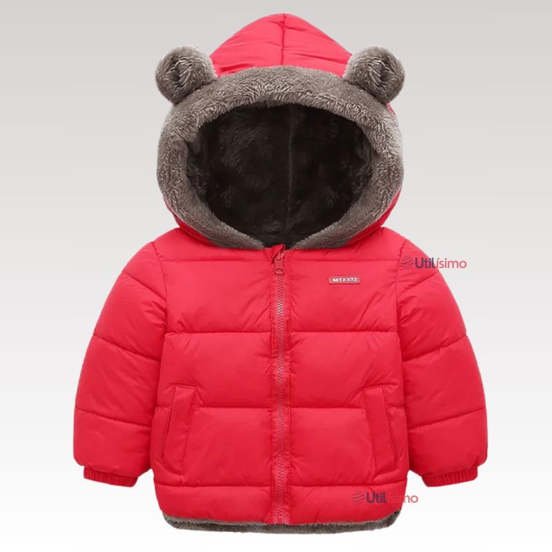 JUMP KIDS - Parka Con Capucha Manga Larga Niña Orejitas Roja