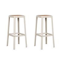 Silla Piso Bar Taburete Pack X2 Aliano Blanco Altura 75 cm