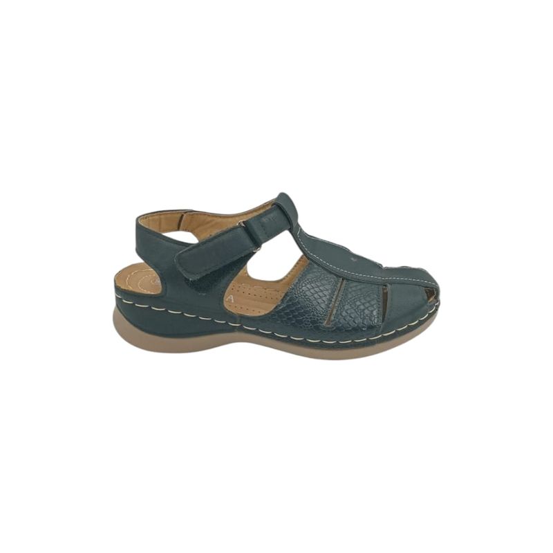 HERIEL - Sandalia Negra Baja Velcro