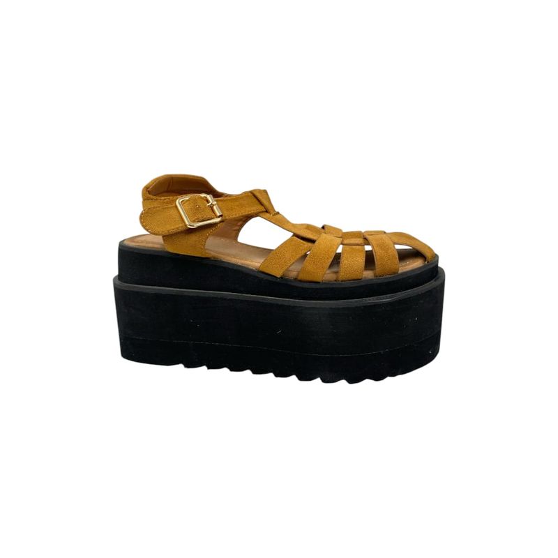 HERIEL - Sandalia Camel Plataforma Mujer