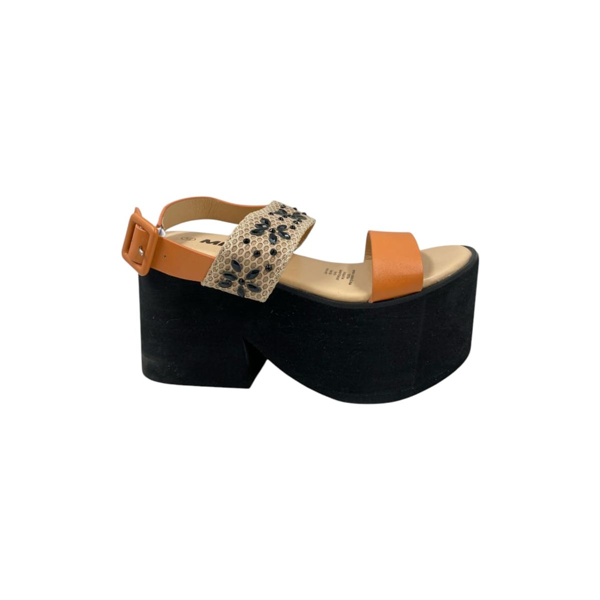 HERIEL - Sandalia Naranja Plataforma Mujer