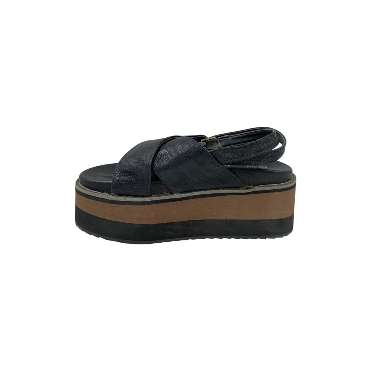 HERIEL - Sandalia Negra Plataforma Mujer