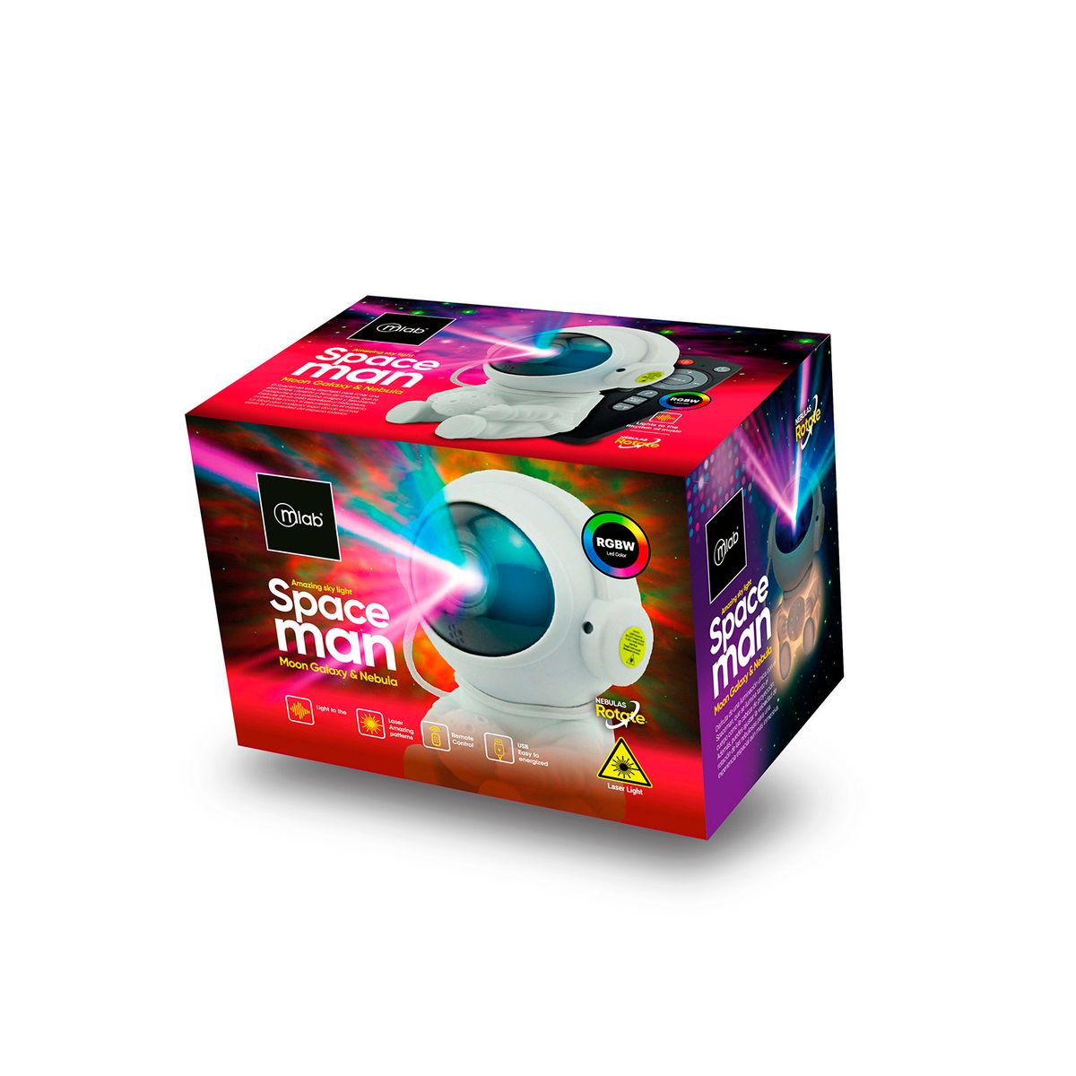 MLAB - Spaceman Moon Galaxy & Nebular Proyector Multicolor LED Laser 9416