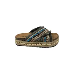 HERIEL - Sandalia Azul Plataforma Mujer