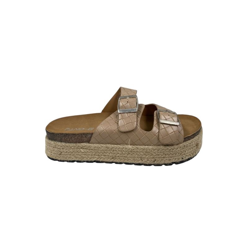 HERIEL - Sandalia Beige Baja Mujer