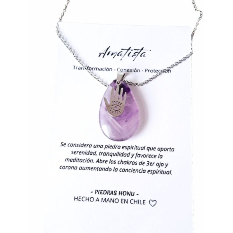 GENERICO - Collar con piedra natural de Amatista