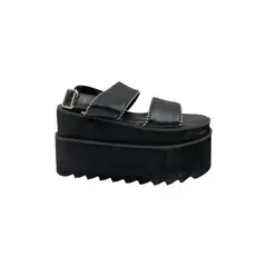 HERIEL - Sandalia Negra Plataforma Mujer