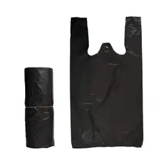 GENERICO - Bolsas Plasticas Tipo Camiseta 25x40 Cm 100 Un / Negro