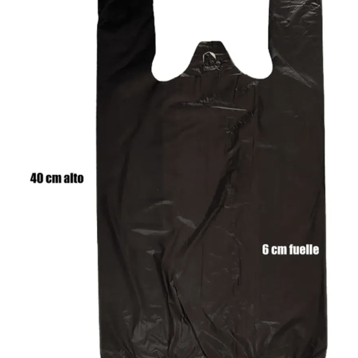 GENERICO - Bolsas Plasticas Tipo Camiseta 25x40 Cm 100 Un / Negro