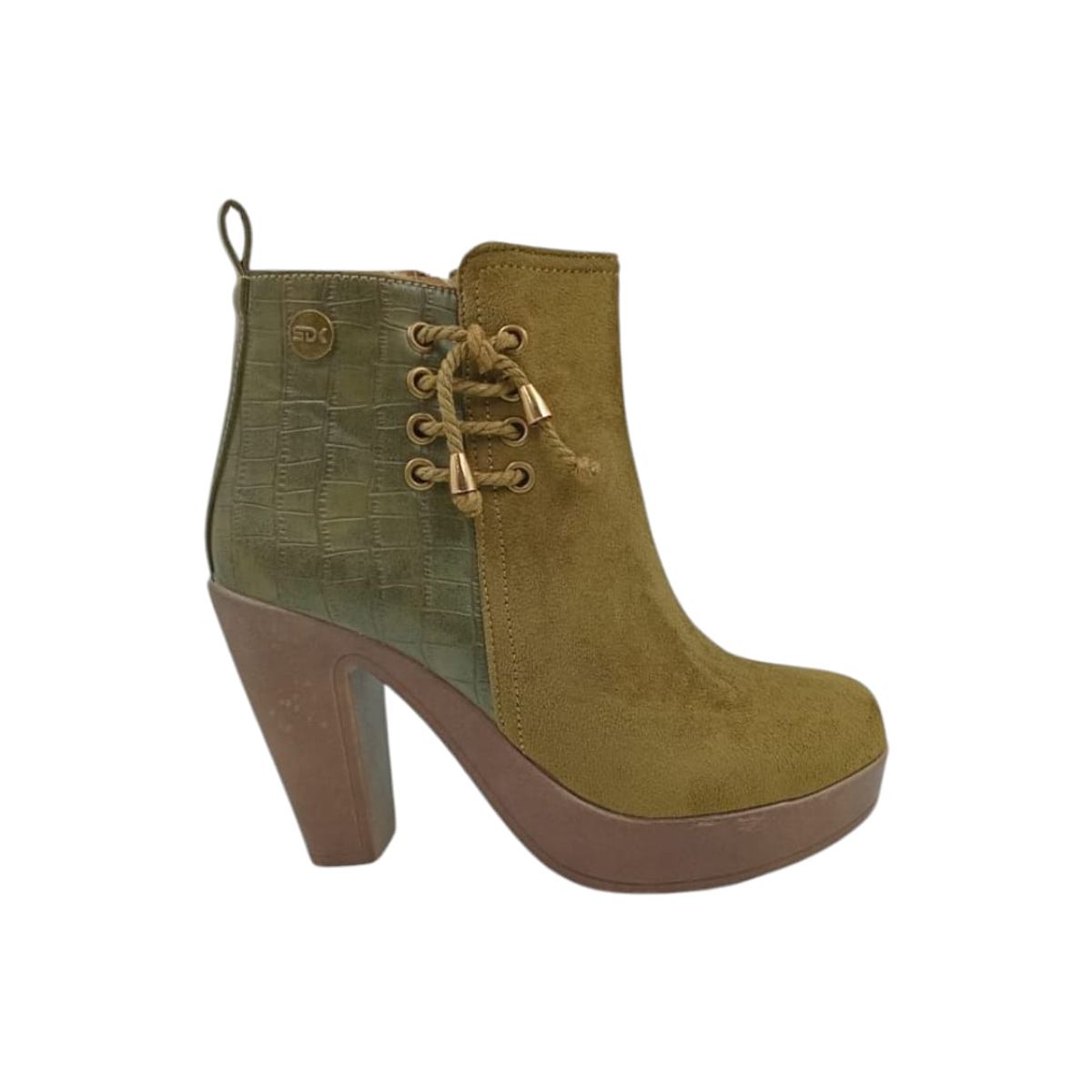 HERIEL - Botín Khaki Taco Mujer