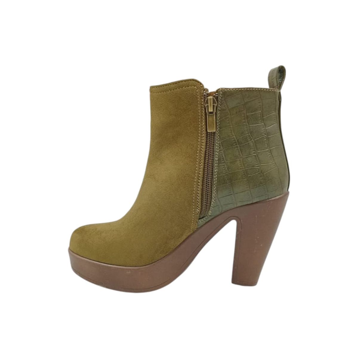 HERIEL - Botín Khaki Taco Mujer