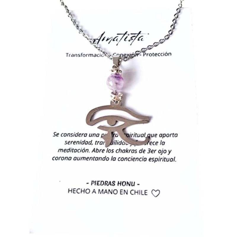 GENERICO - Collar de piedra Amatista y Ojo de Horus