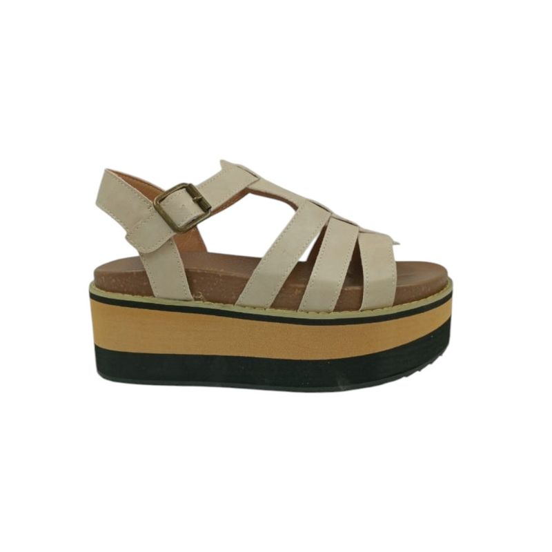 HERIEL - Sandalia Beige Plataforma  Mujer
