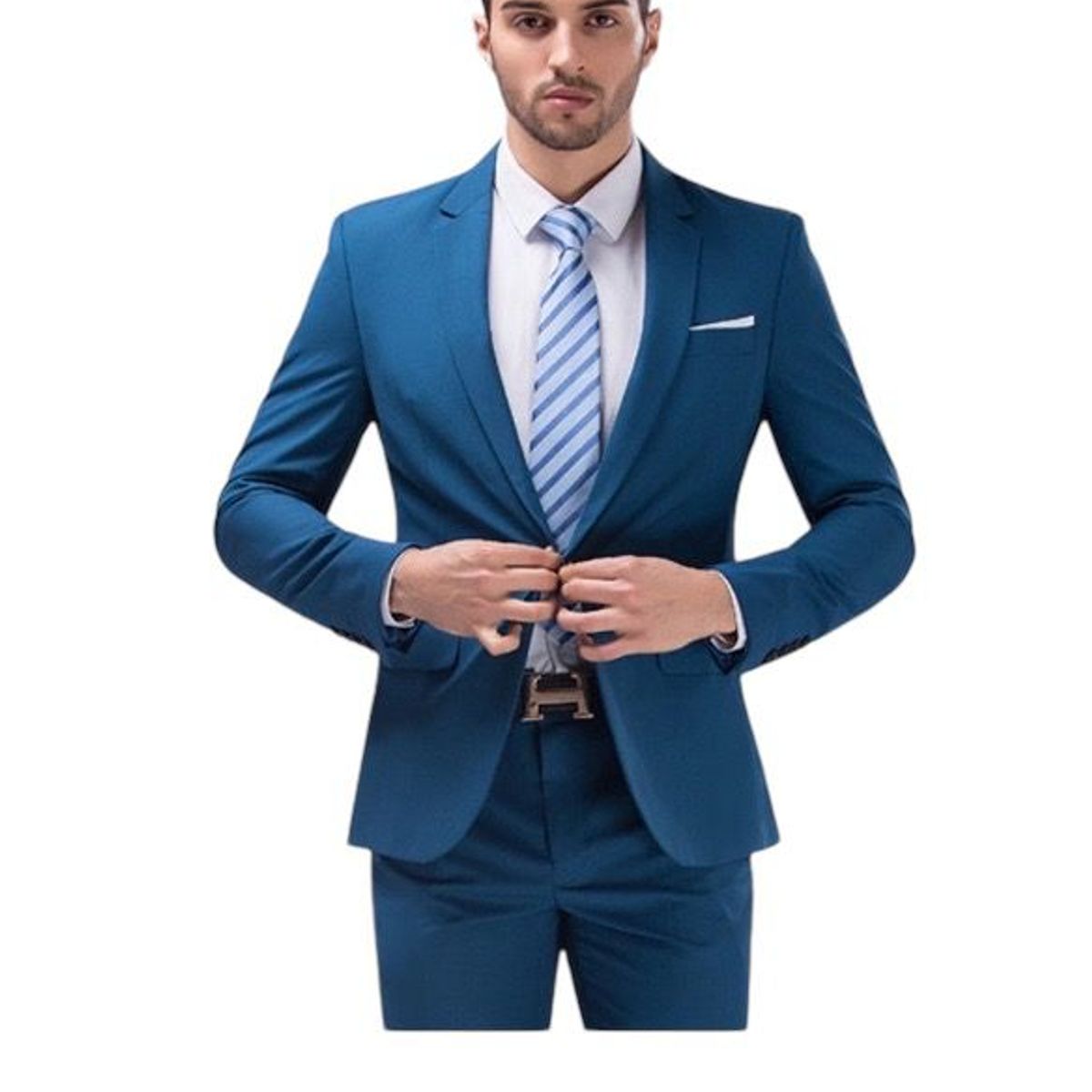 XPRESS RECHARGE - Traje de negocio boda de color solido formal y clasico de dos piezas