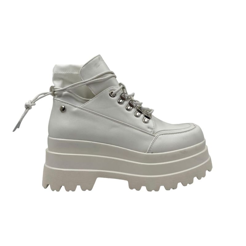 HERIEL - Zapatilla Blanca y Negra Plataforma