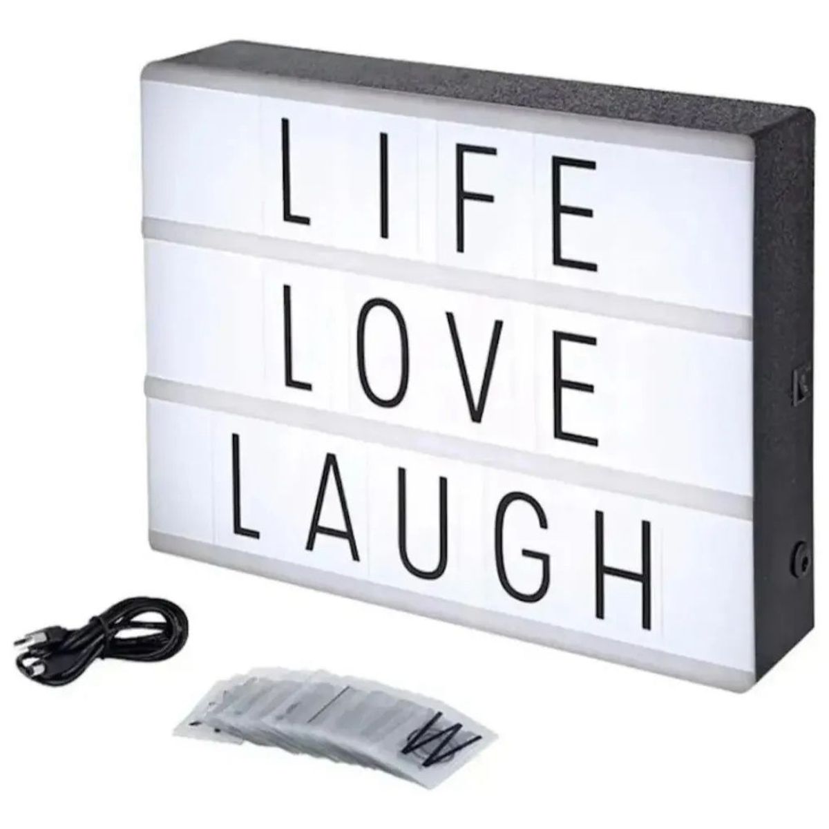 MOVI - Caja De Luz Led Lightbox A4 Pizarra Con Letras Y Emojis