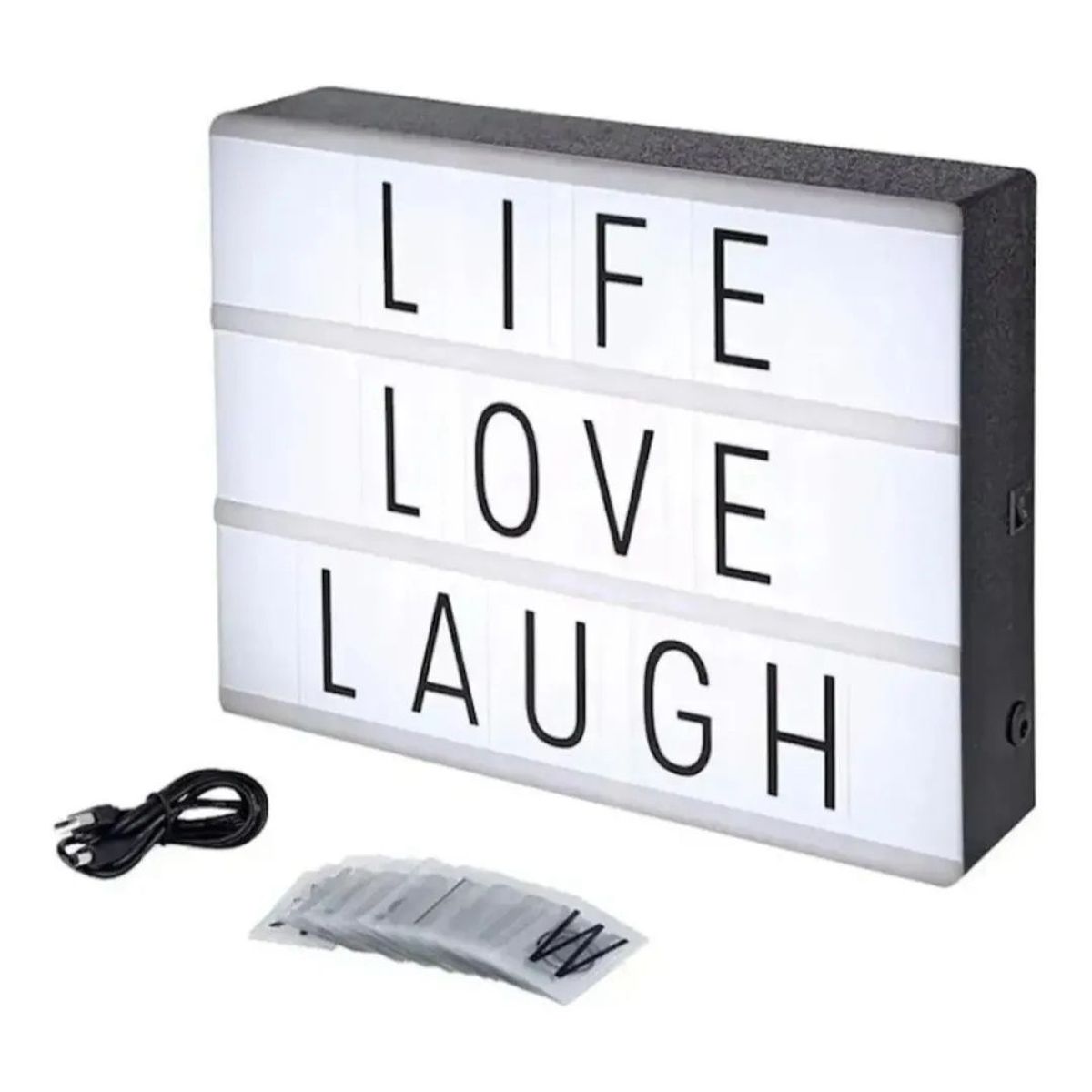 MOVI - Caja De Luz Led Lightbox A4 Pizarra Con Letras Y Emojis
