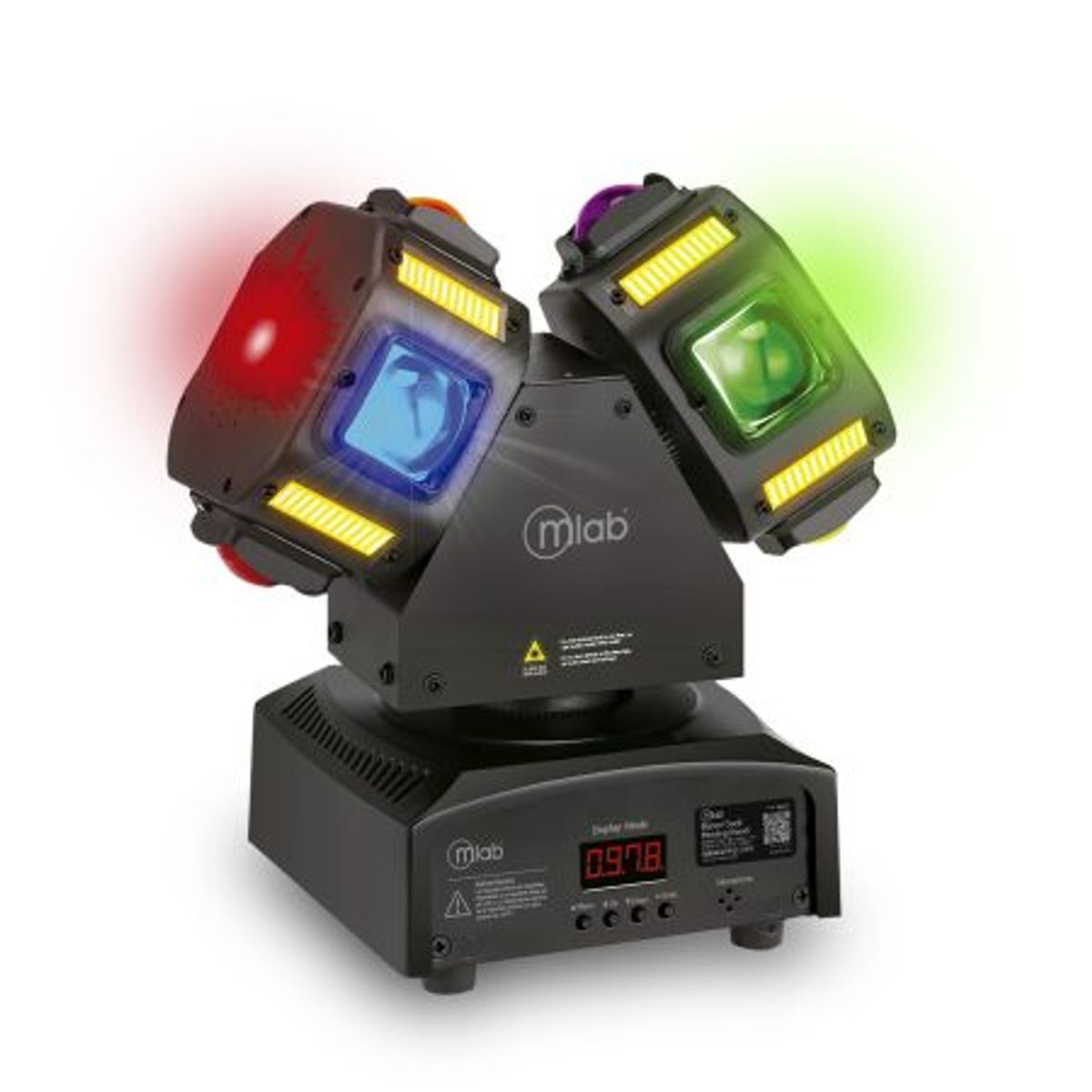 MLAB - Luz Fiesta Robot Dual Head Laser Strobe 16 LED Mic Music RGBW 3 en 1
