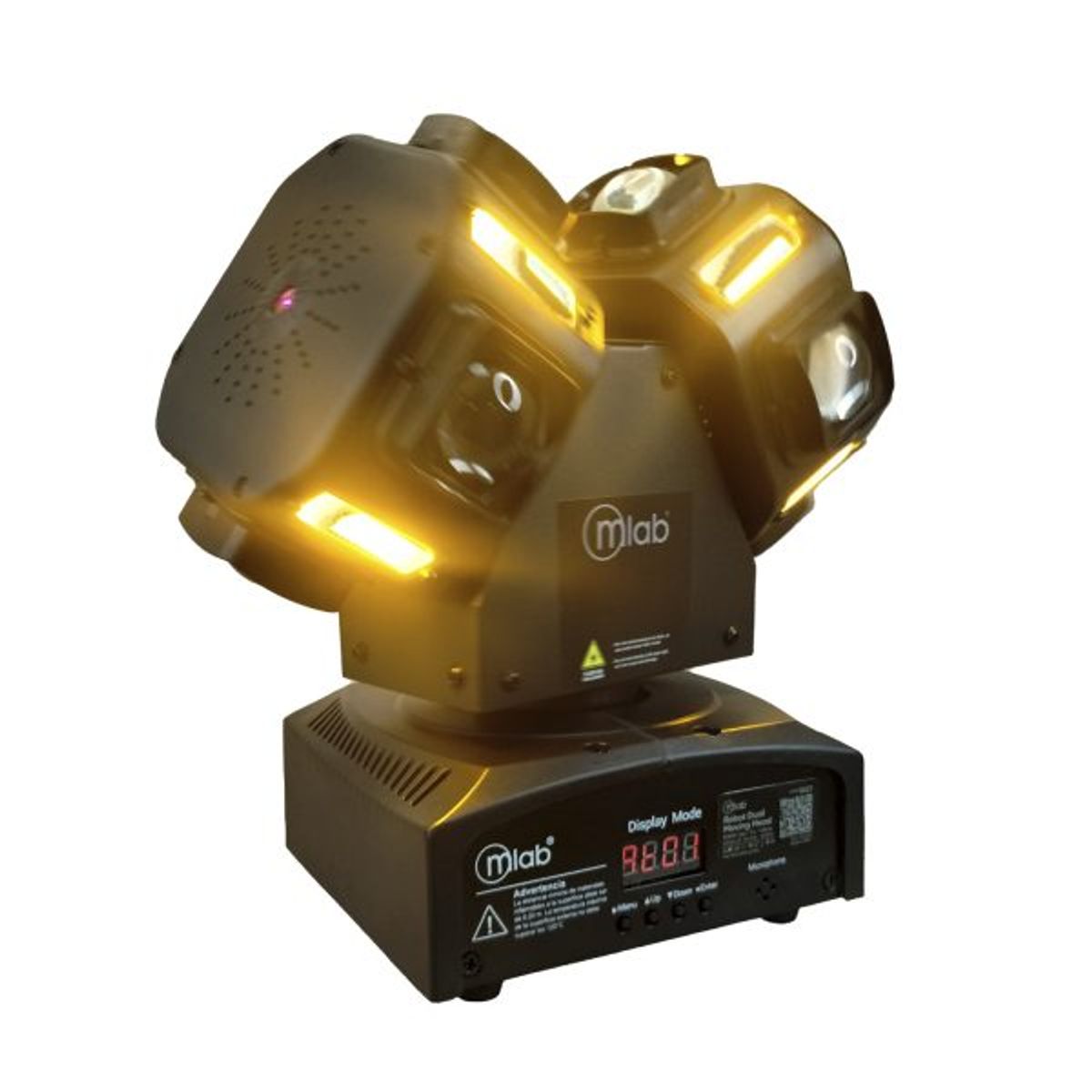 MLAB - Luz Fiesta Robot Dual Head Laser Strobe 16 LED Mic Music RGBW 3 en 1