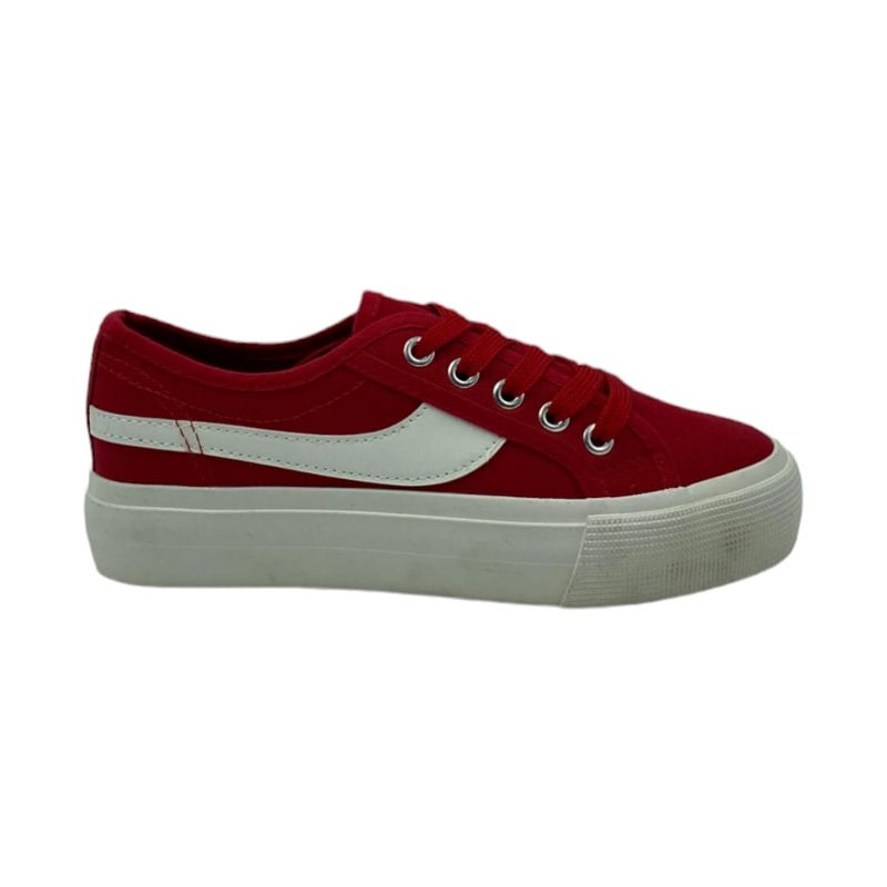 HERIEL - Zapatilla Roja Plataforma Mujer