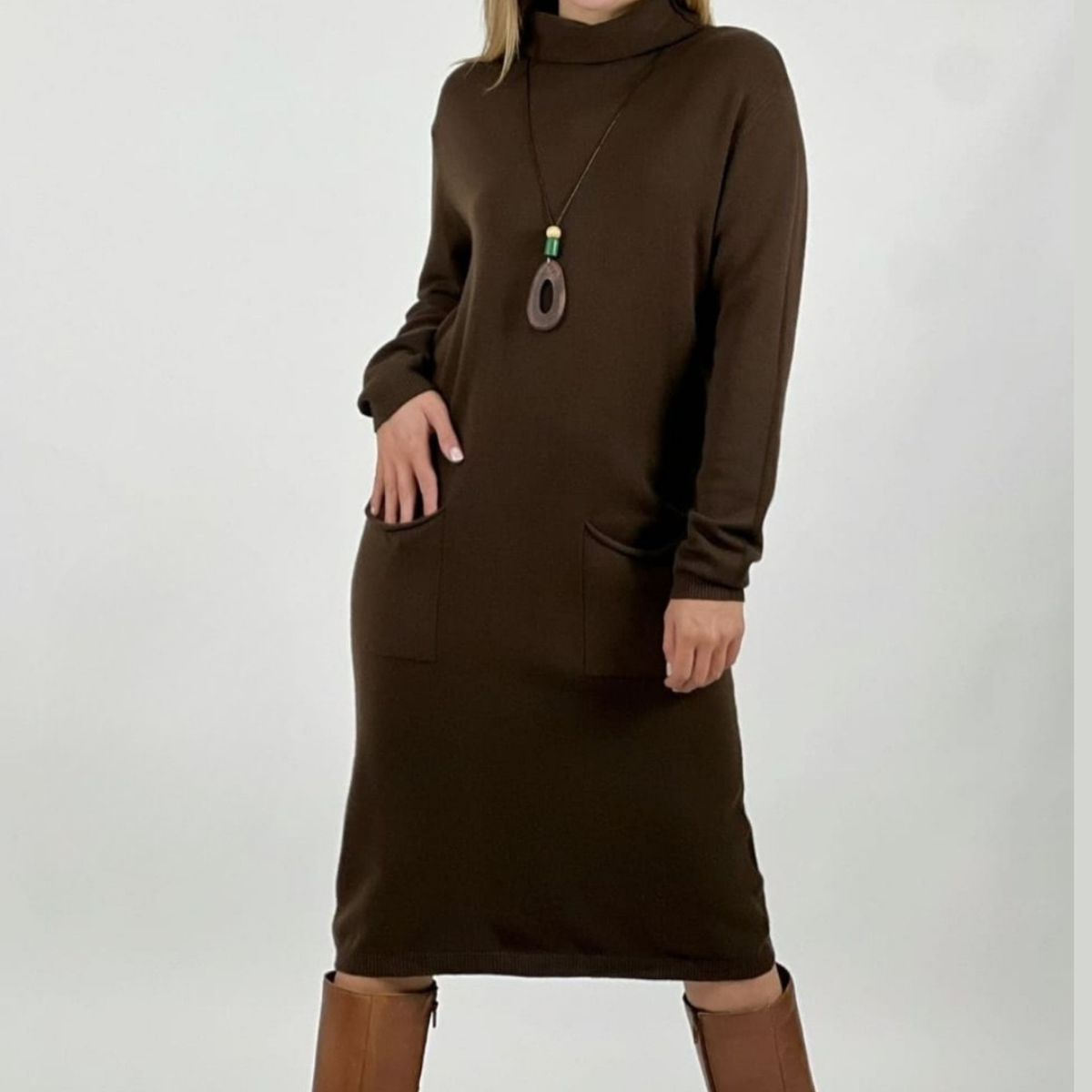 ARRAKASTA - Vestido de lana con bolsillos