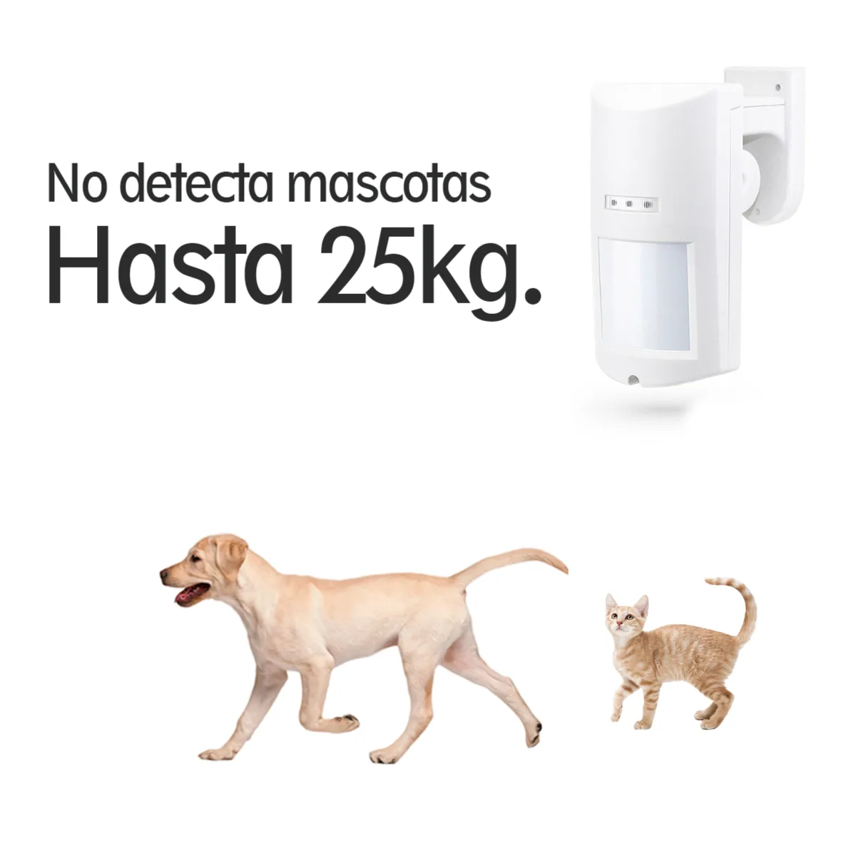 D MOTICA - Sensor De Movimiento Pir Infrarrojo EXTERIOR Antimascotas 433mhz