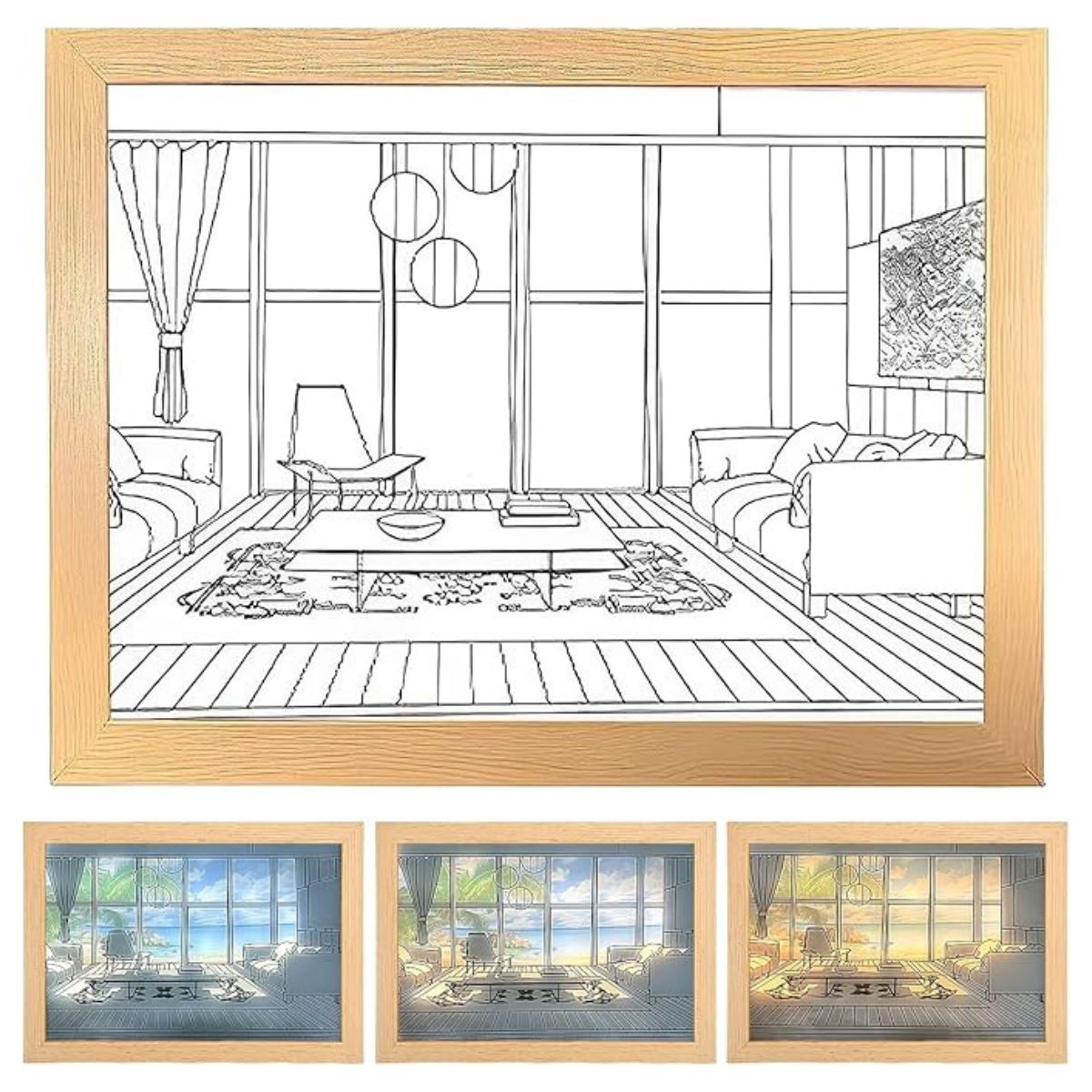 GENERICO - Cuadro Decorativo Estilo Japonés LED