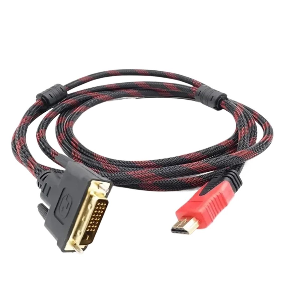 GENERICO - Cable Adaptador Dvi-d A Hdmi 24+1 Con Filtro De 2 Metros
