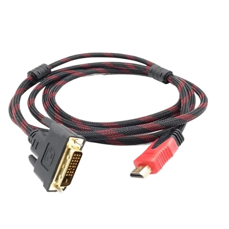 GENERICO - Cable Adaptador Dvi-d A Hdmi 24+1 Con Filtro De 2 Metros