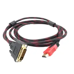 GENERICO - Cable Adaptador Dvi-d A Hdmi 24+1 Con Filtro De 2 Metros