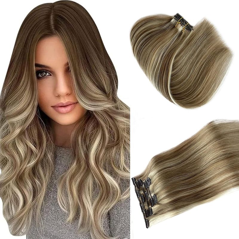 GENERICO - Mujeres Pelucas de Pelo Liso Marrón Permable Estilo 60cm