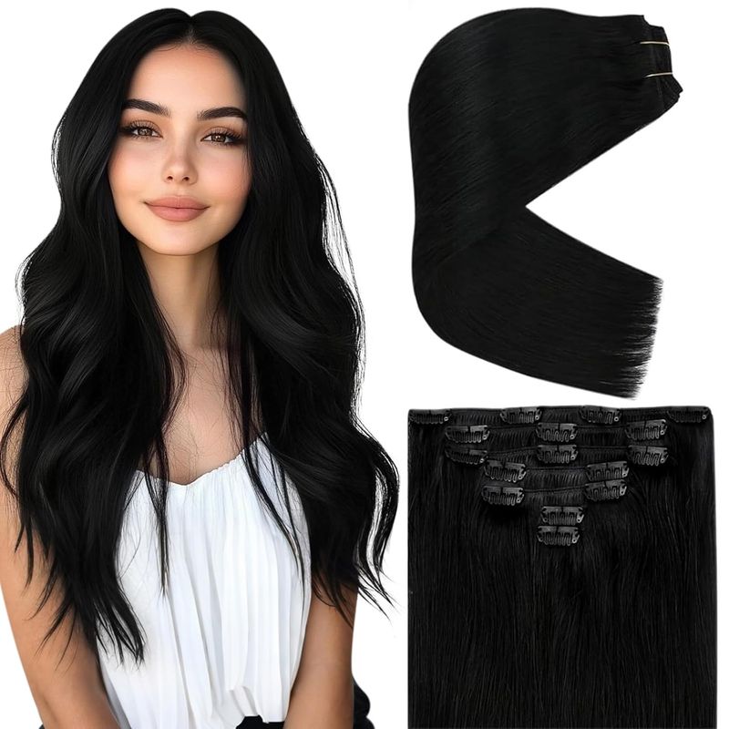 GENERICO - Mujeres Pelucas De Pelo Liso Negro Permable Estilo 60cm
