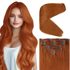 GENERICO - Mujeres Pelucas De Pelo Liso Marrón Rojizo Permable Estilo 60cm