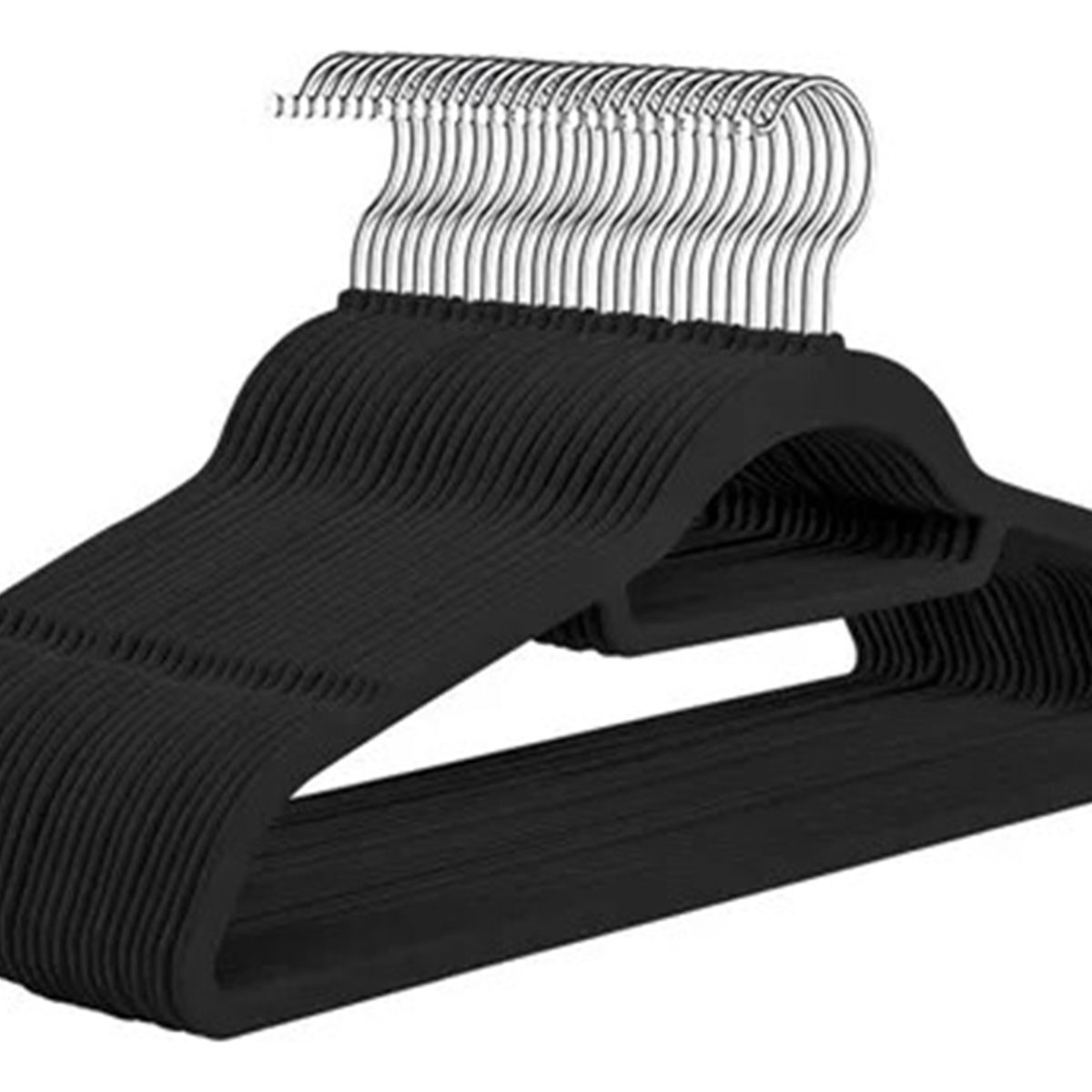 GENERICO - Juego De 20 Perchas De Terciopelo Antideslizantes- Negro