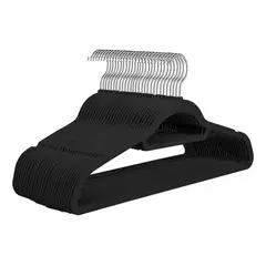 GENERICO - Juego De 20 Perchas De Terciopelo Antideslizantes- Negro