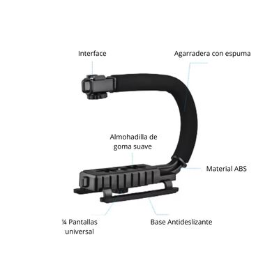 Imagen 2 del producto Kit Soporte Celular Cámara Fotos Video Microfono Luz Led