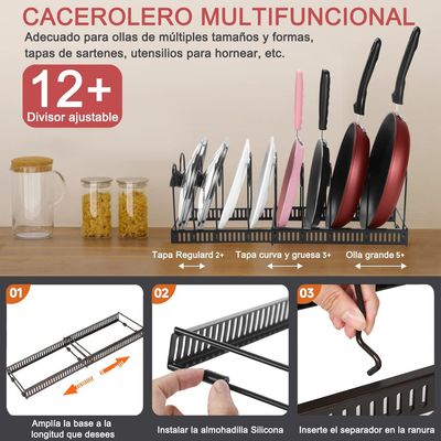 Imagen 2 del producto Organizador De Sartenes Y Ollas Con 13 Compartimentos Ajusta
