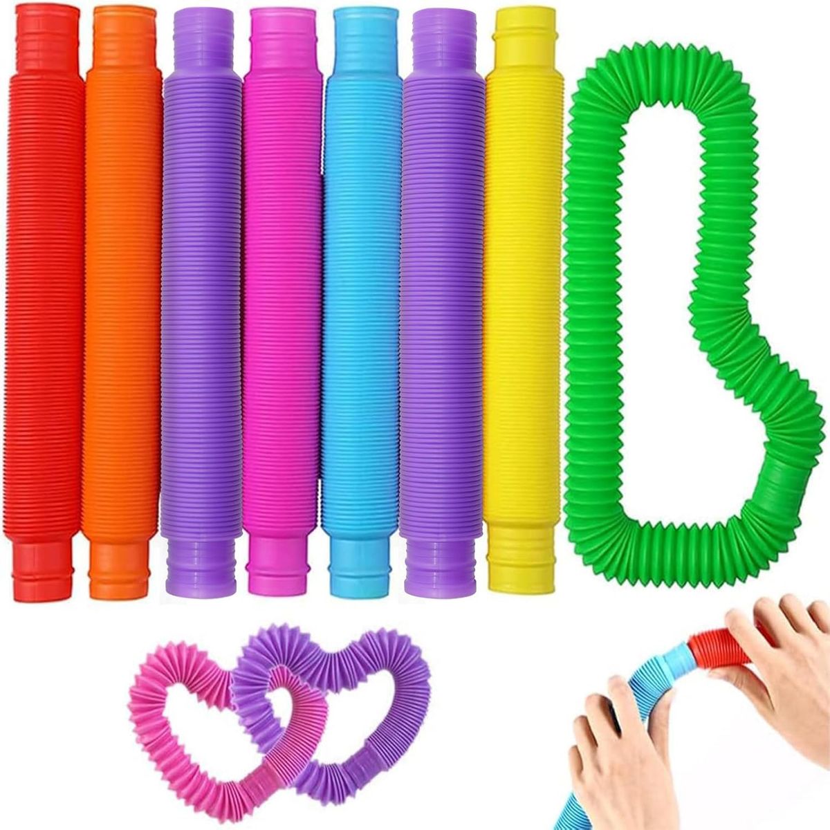 GENERICO - 8pcs Pop It Tube Sensoriales Colorido Kit De Tubo Estirable