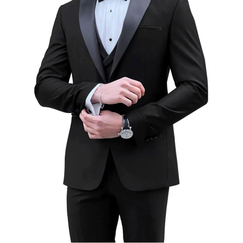 XPRESS RECHARGE - Traje Negro de Otro Estilo 2piezas Para Hombres