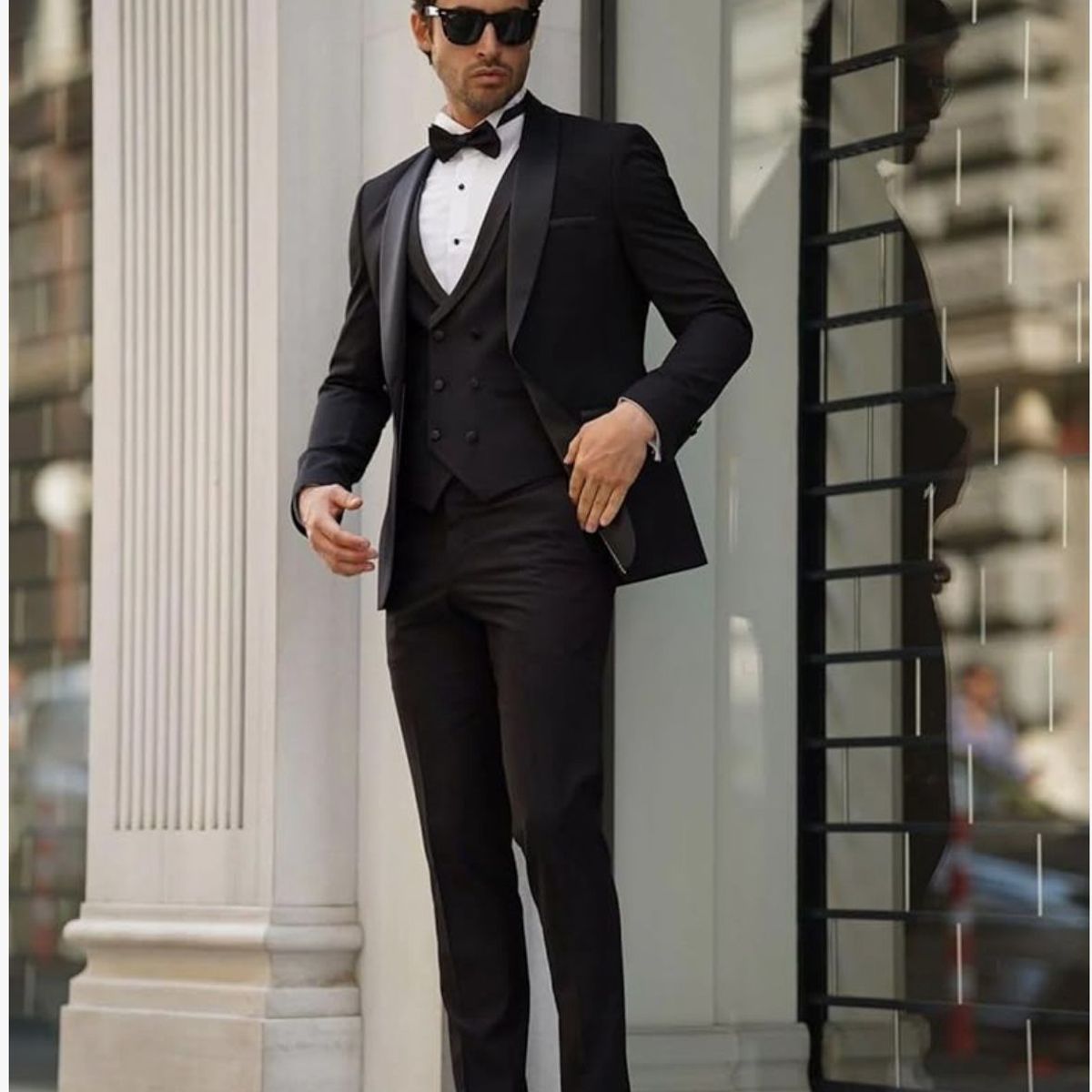 XPRESS RECHARGE - Traje Negro de Otro Estilo 2piezas Para Hombres