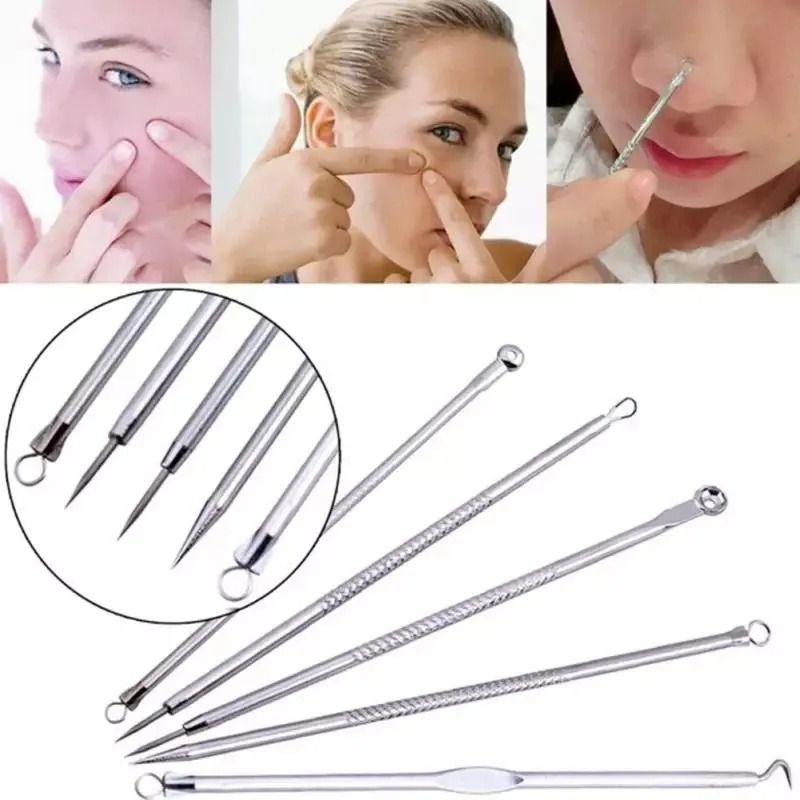 GENERICO - Set Extractores Puntos Negro Saca Comedon Acne 5 Piezas