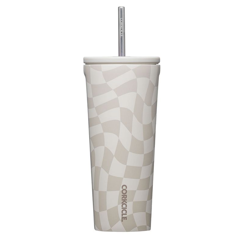 CORKCICLE - Vaso Térmico Cold Cup 700ml Wavy Checkerboard Neutrals - Crema