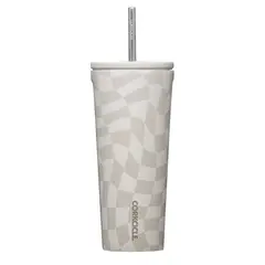 CORKCICLE - Vaso Térmico Cold Cup 700ml Wavy Checkerboard Neutrals - Crema