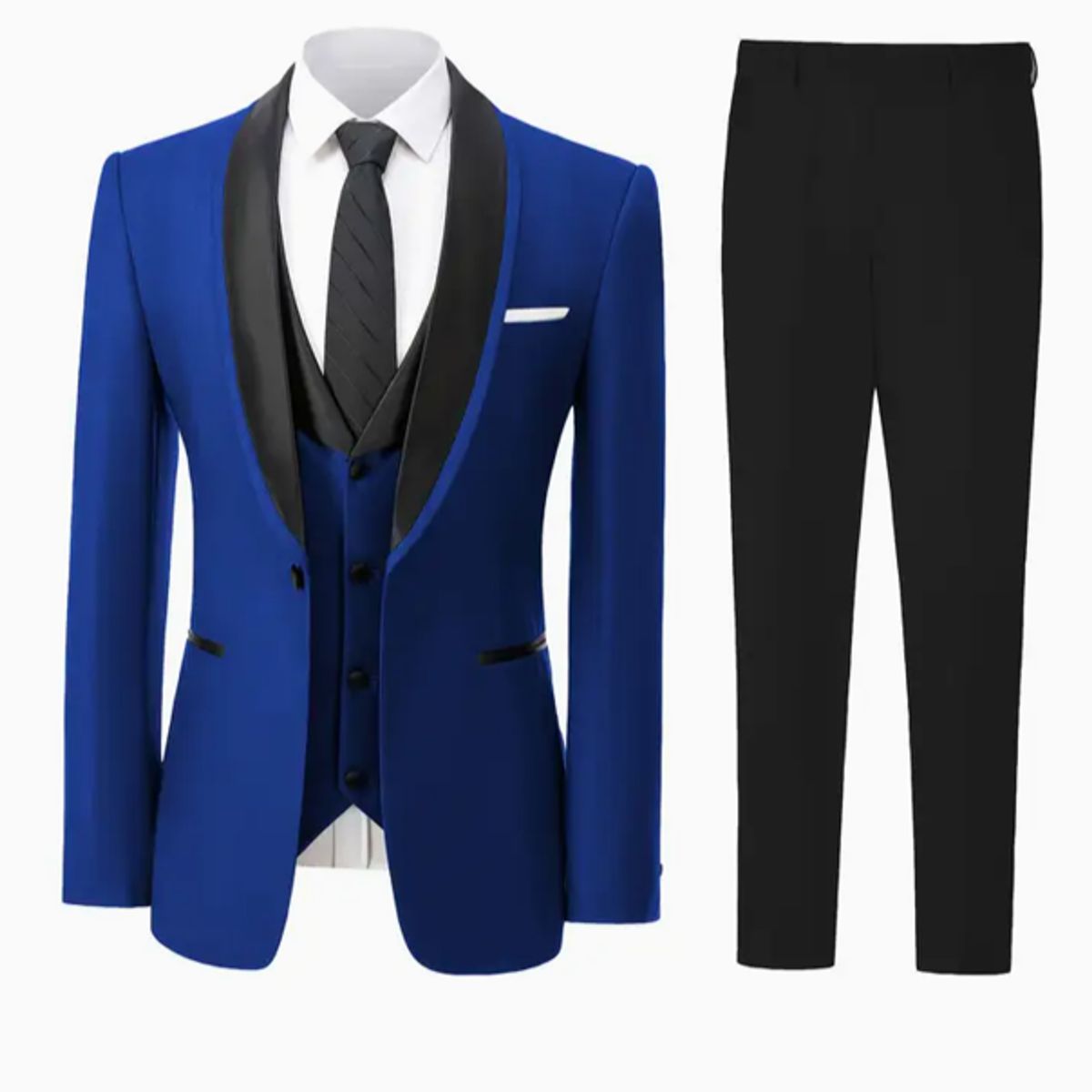 XPRESS RECHARGE - Traje azul Rey atractivo de Cuatro piezas para Hombre