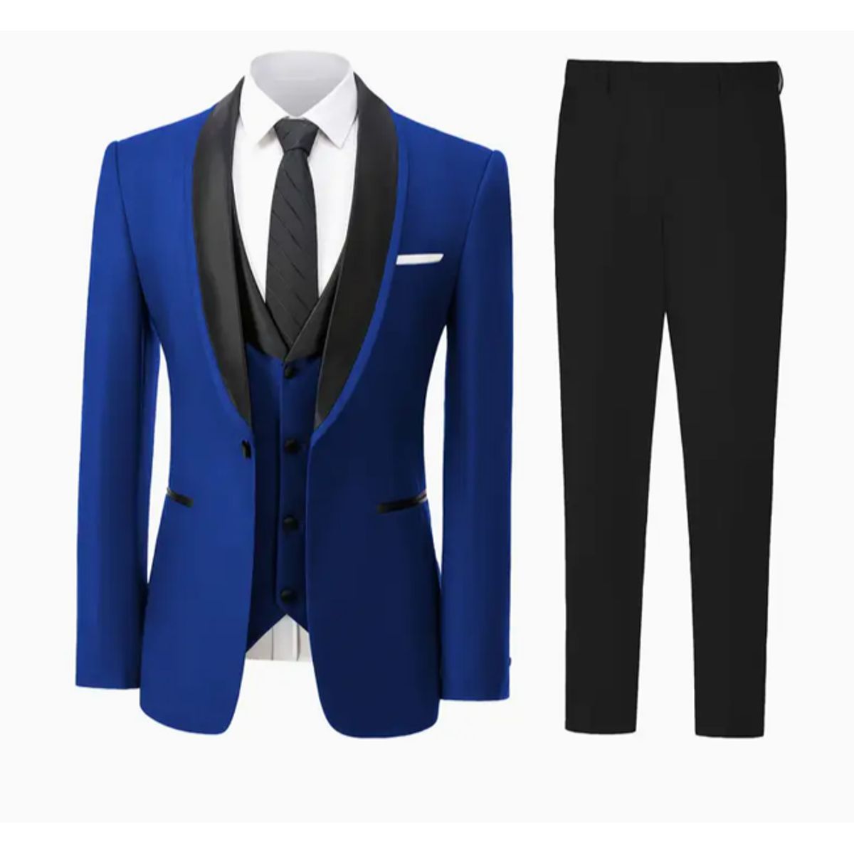 XPRESS RECHARGE - Traje azul Rey atractivo de Cuatro piezas para Hombre