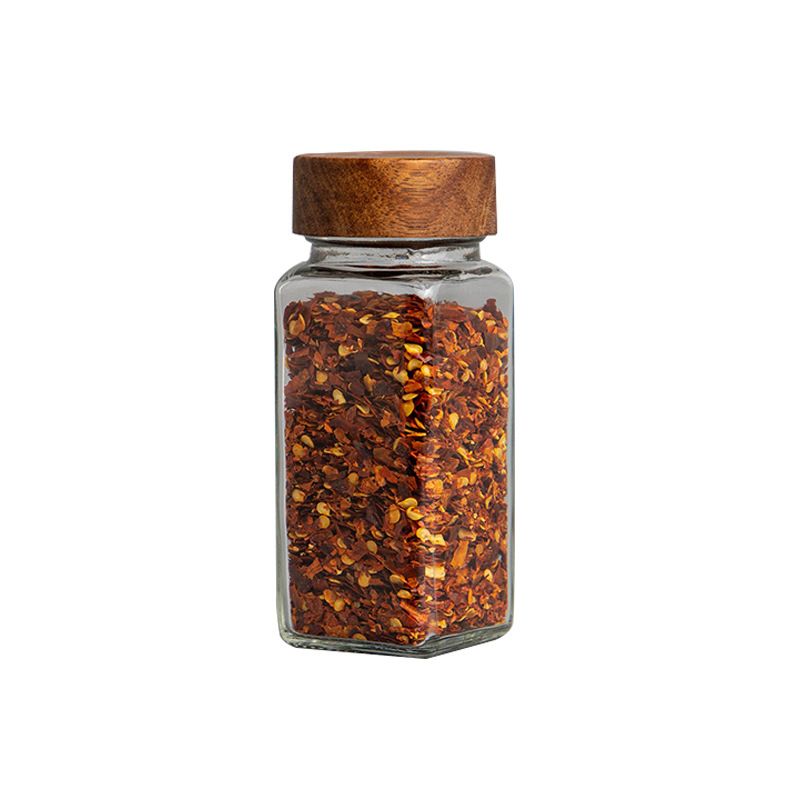 GENERICO - Set x12 frascos de vidrio condimentos Tapa de madera 120ml